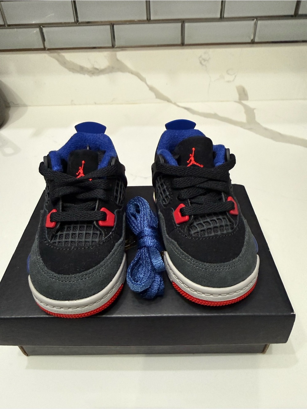 Jordan Kids' Black/Red/Blue Retro Sneaker